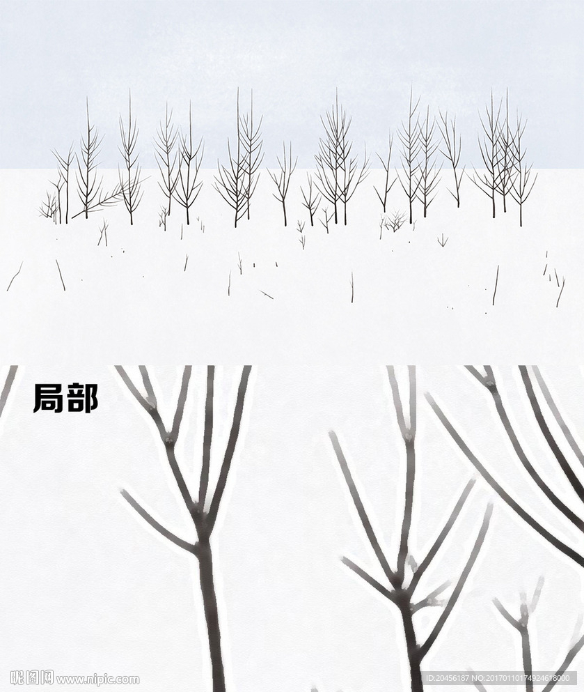 高清森林水彩画（不分层）