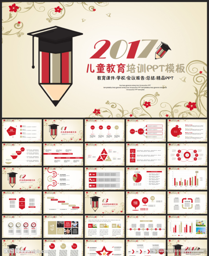 儿童成长教育活动PPT模板