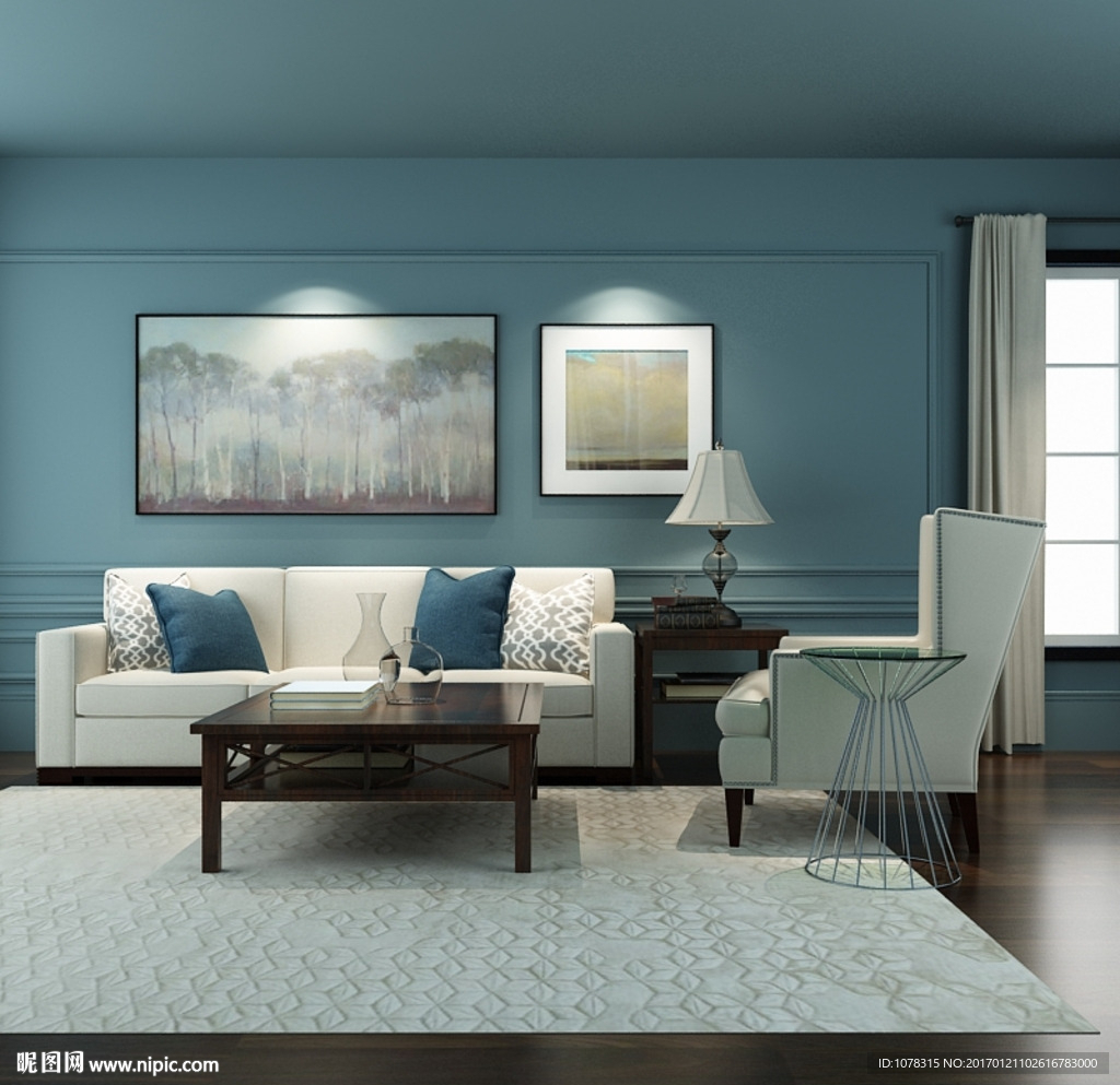 简欧客厅沙发设计组合