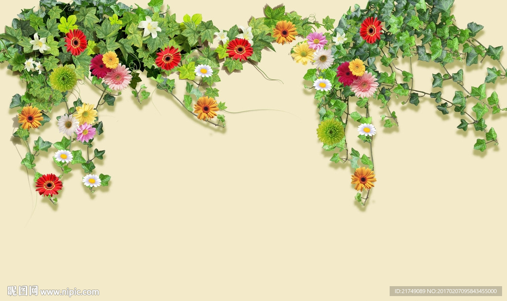 绿色藤蔓背景墙