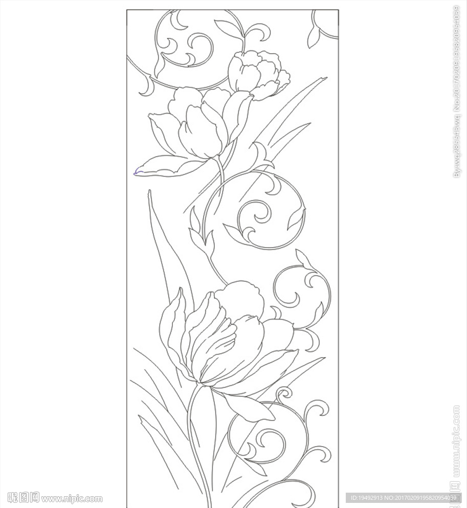 艺术玻璃简欧风 郁金香