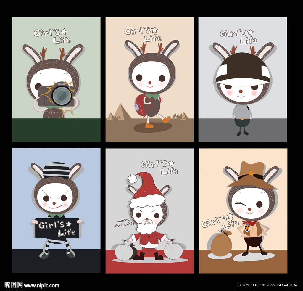 可爱卡通小鹿本本封面