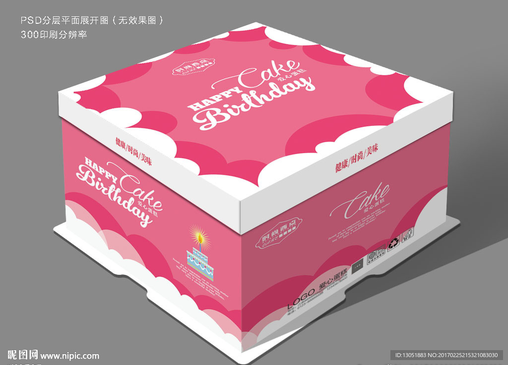蛋糕盒（展开图）