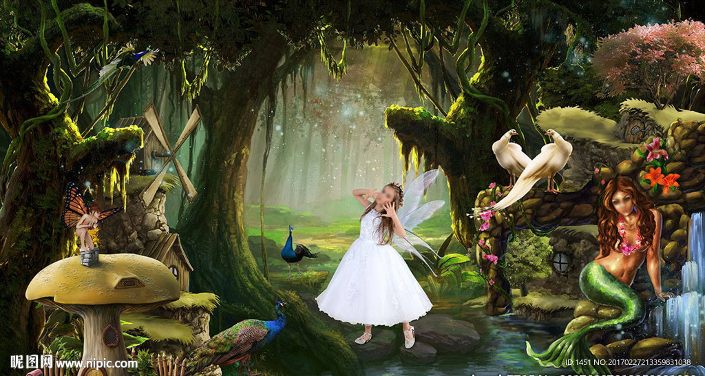 森林童话儿童主题写真模板