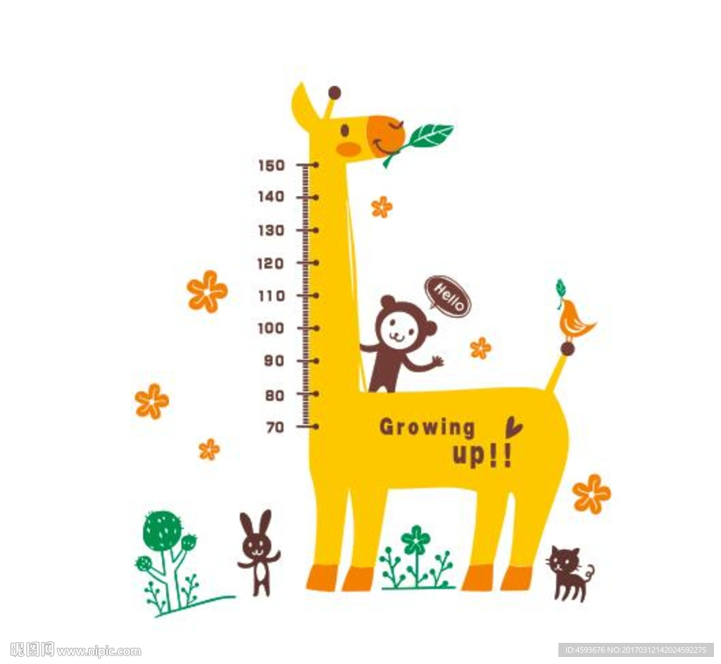 身高尺 硅藻泥矢量图