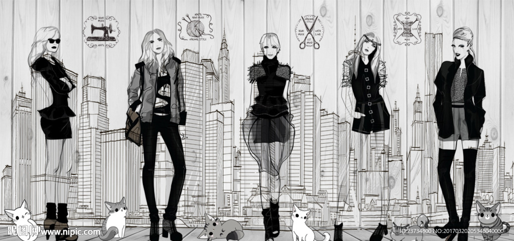 手绘服装设计背景