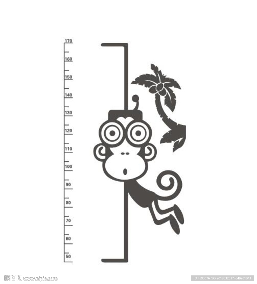 身高尺 硅藻泥矢量图