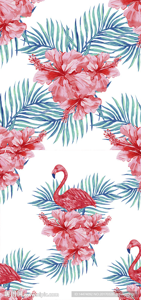 手绘热带植物花朵