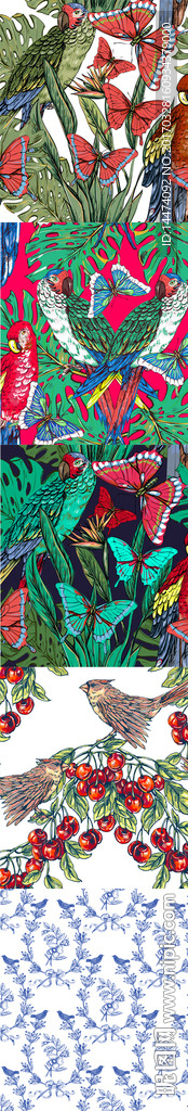 手绘热带植物花朵