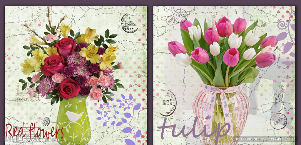 欧美风格花卉装饰画