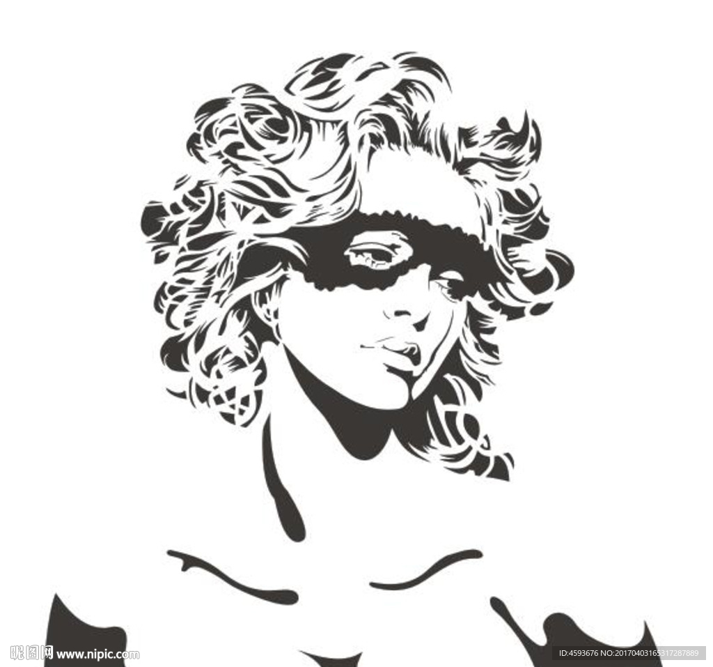 美女 硅藻泥矢量图