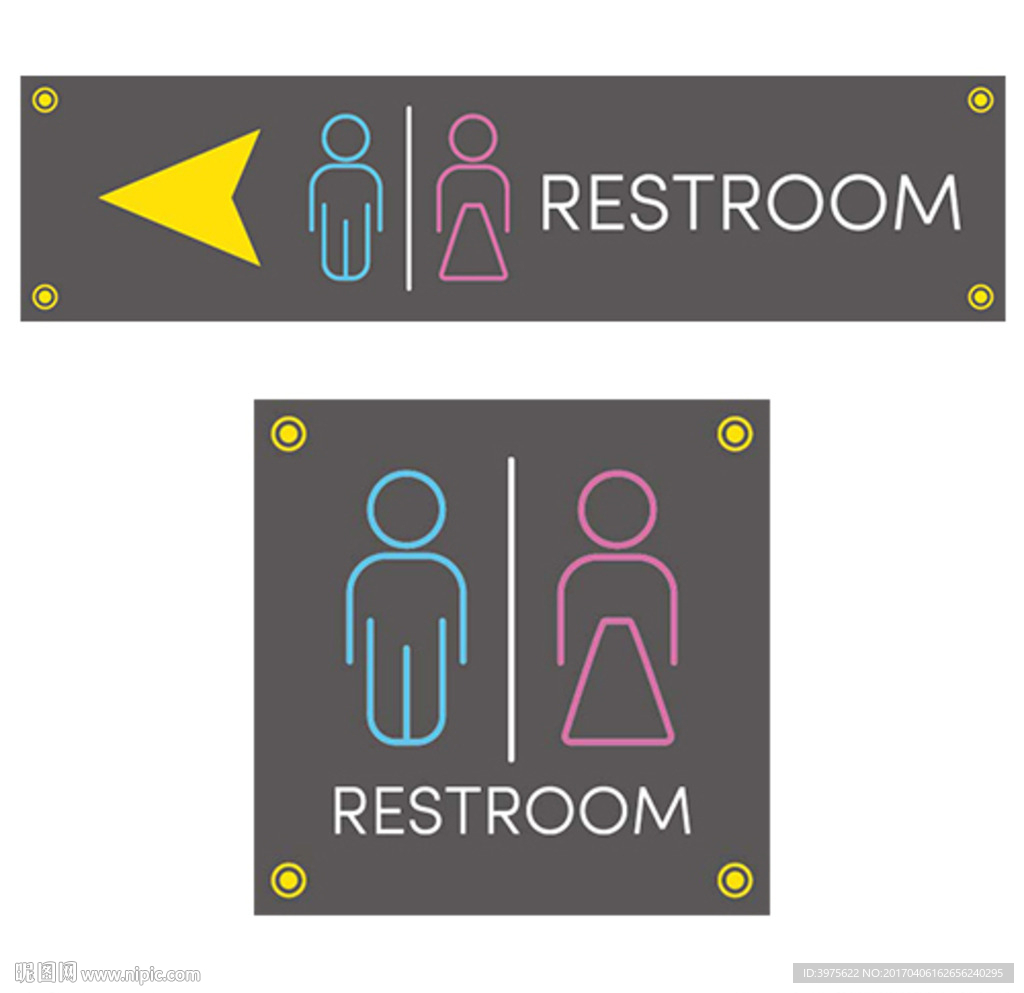 高档洗手间标识指示