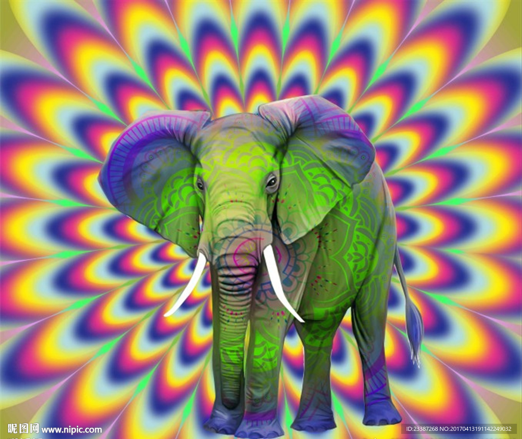 大象挂毯图案地毯图案图片