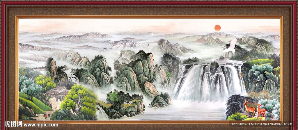 国画山水 财源滚滚