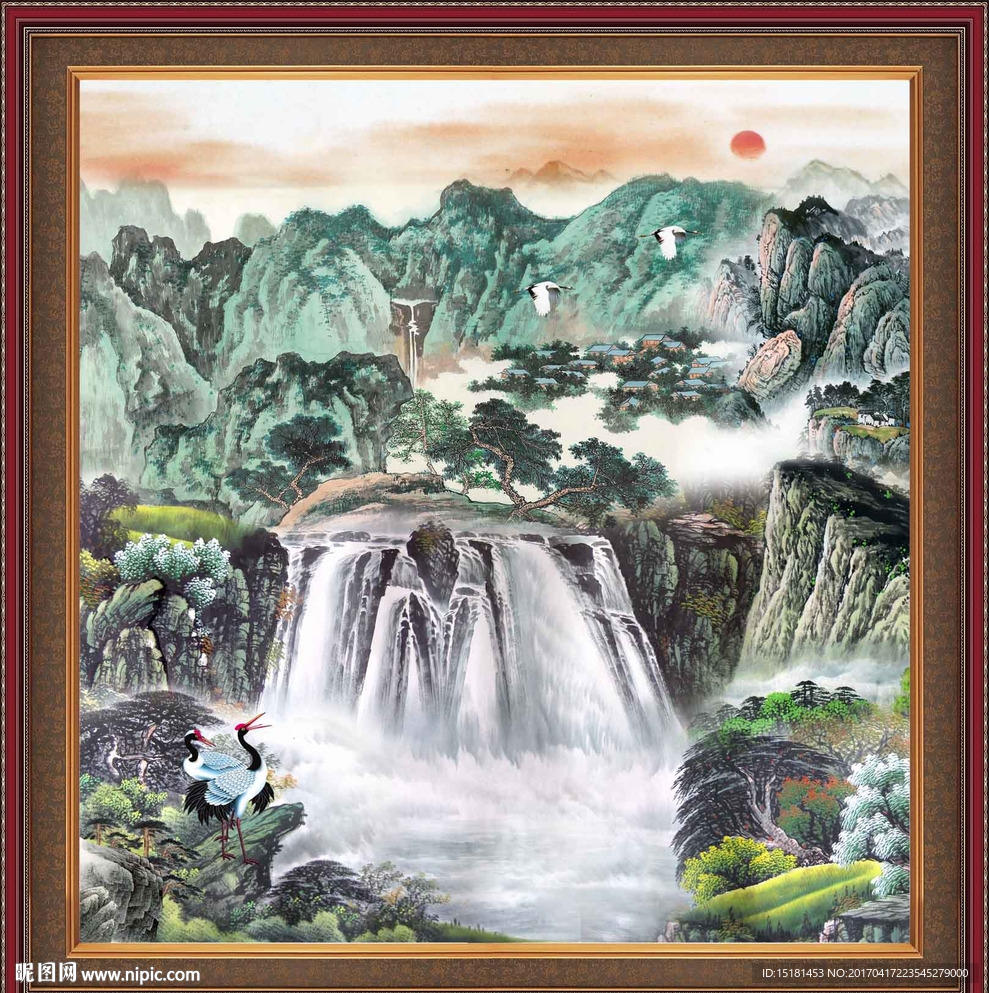 国画山水 江山如此多娇