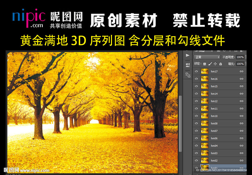 黄金满地光栅立体序列图