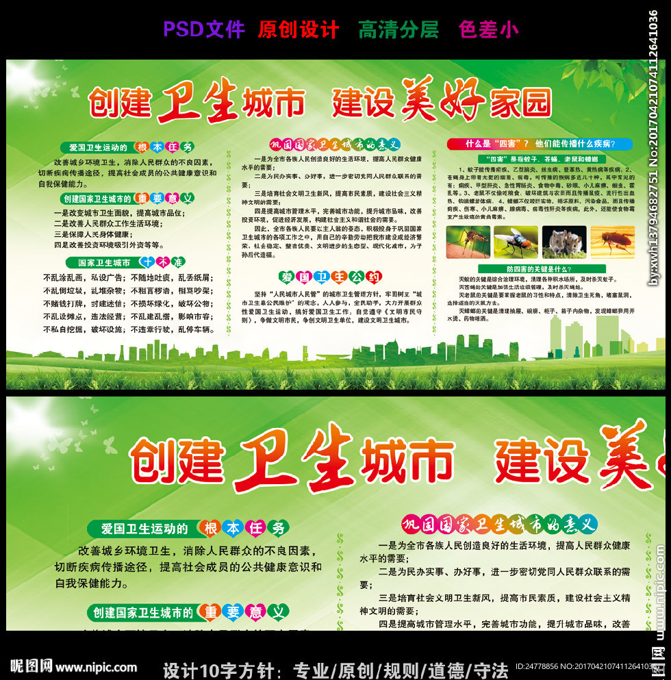 创建卫生城市建设美好家园展板