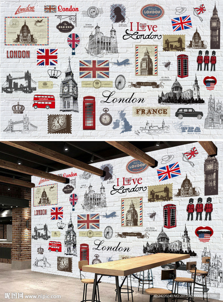 复古怀旧英国KTV酒吧咖啡背景