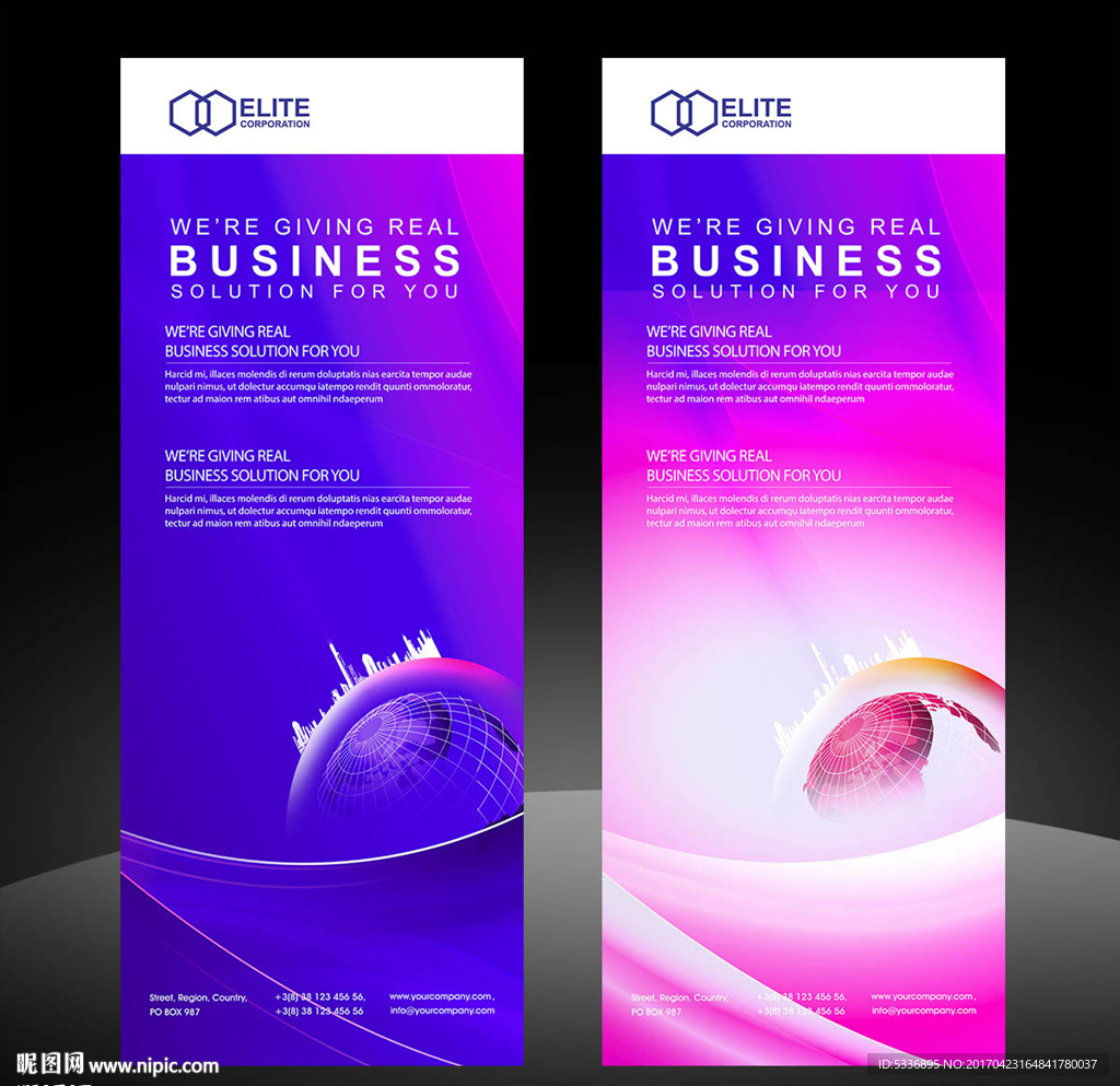 紫色易拉宝背景