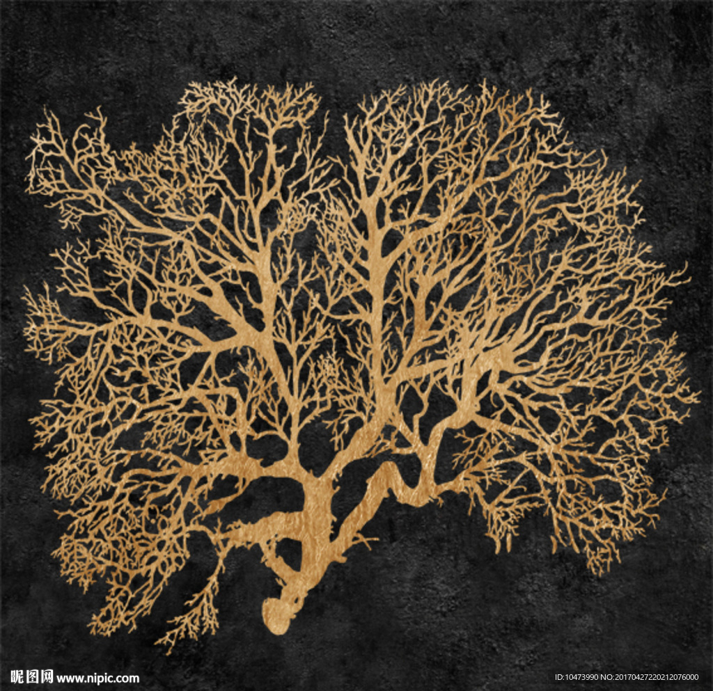 金色珊瑚装饰画