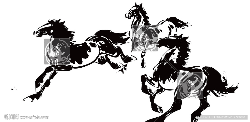 奔马 书法绘画