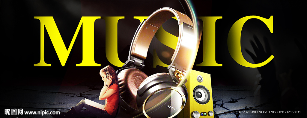 耳机全屏通栏海报