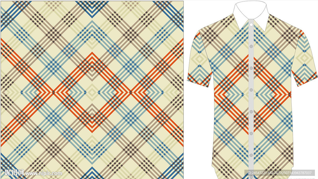 时尚印花布料 格子纺织布