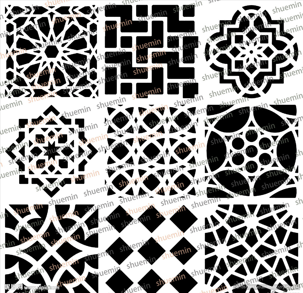 黑白图案 拼花图案