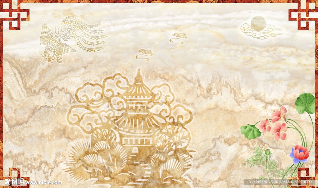 凤凰于飞 背景墙