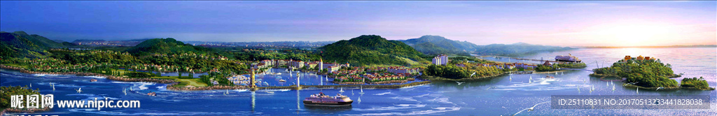 美国海港高尔夫球场群体别墅大海