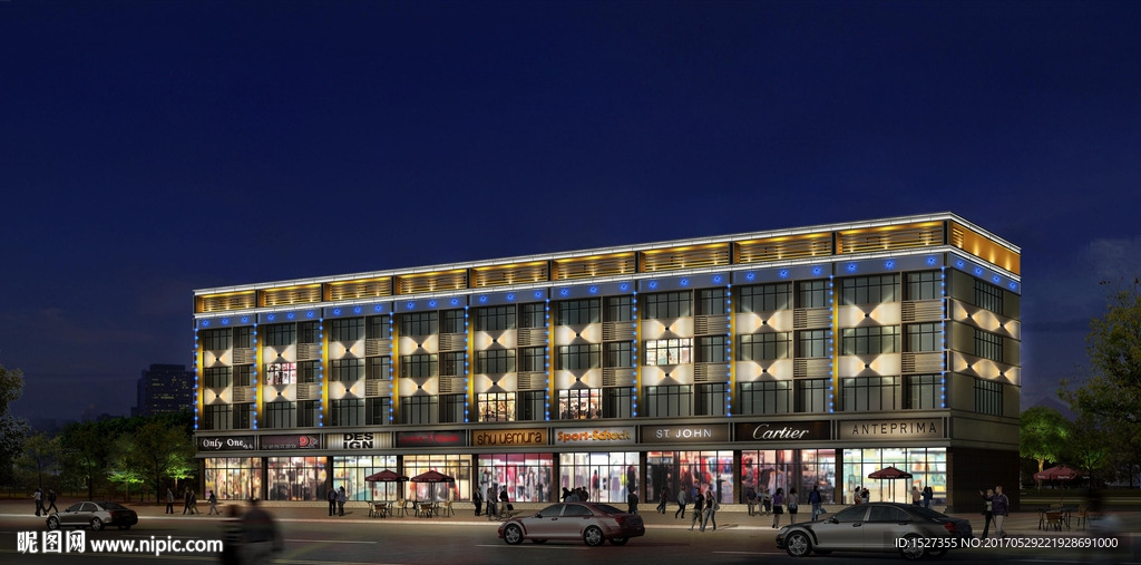 商业店铺夜景亮化设计