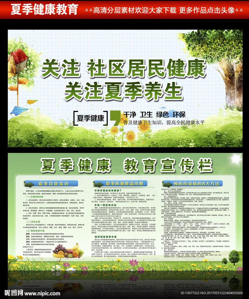 2017夏季健康教育养生宣传栏