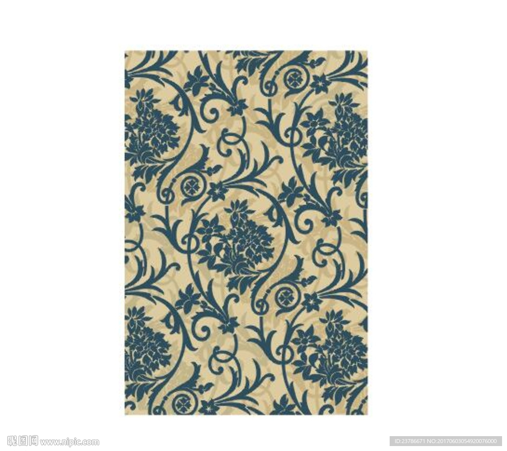 卷草纹印染图设计