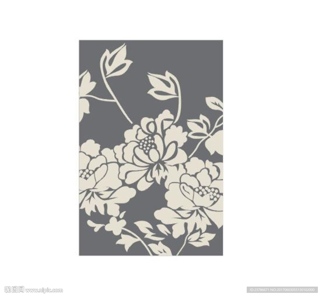 牡丹印花图设计