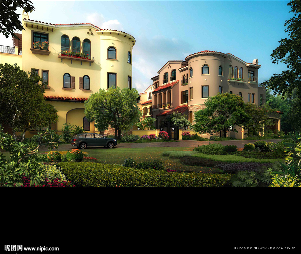 欧式建筑景观设计图