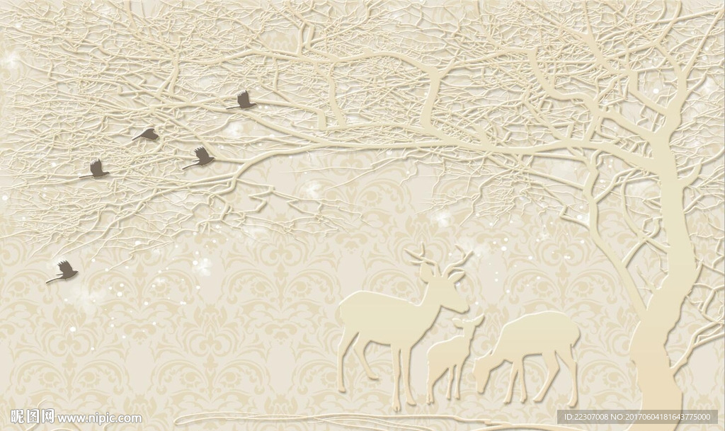 抽象树麋鹿