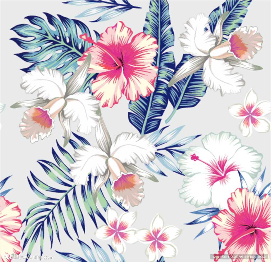 矢量鲜花纹背景素材