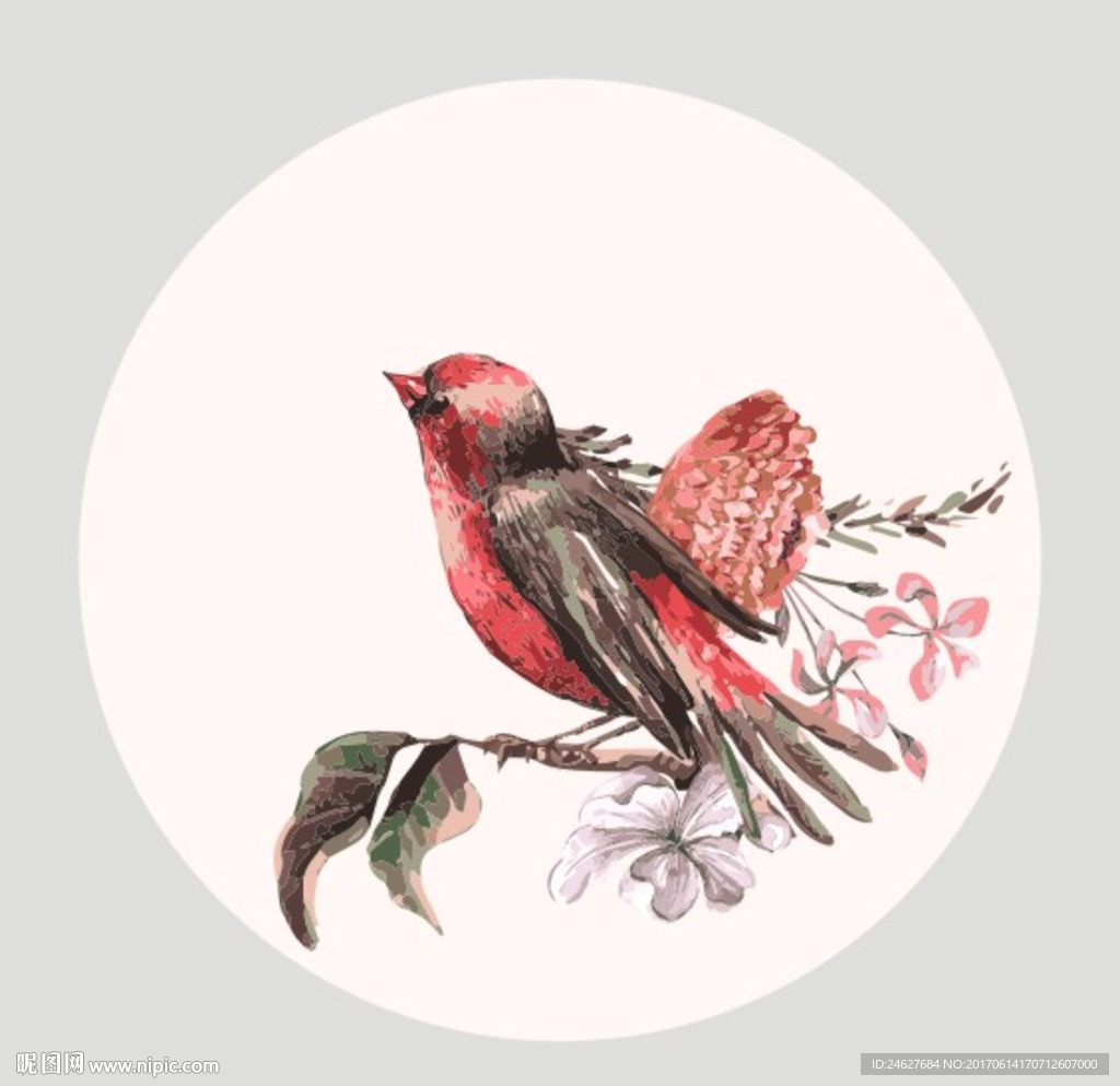 花鸟中国风无框画