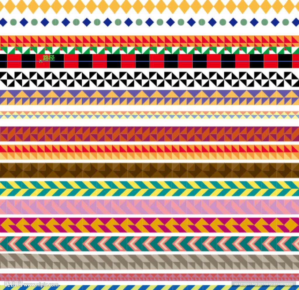 AI矢量花边花纹条纹线条