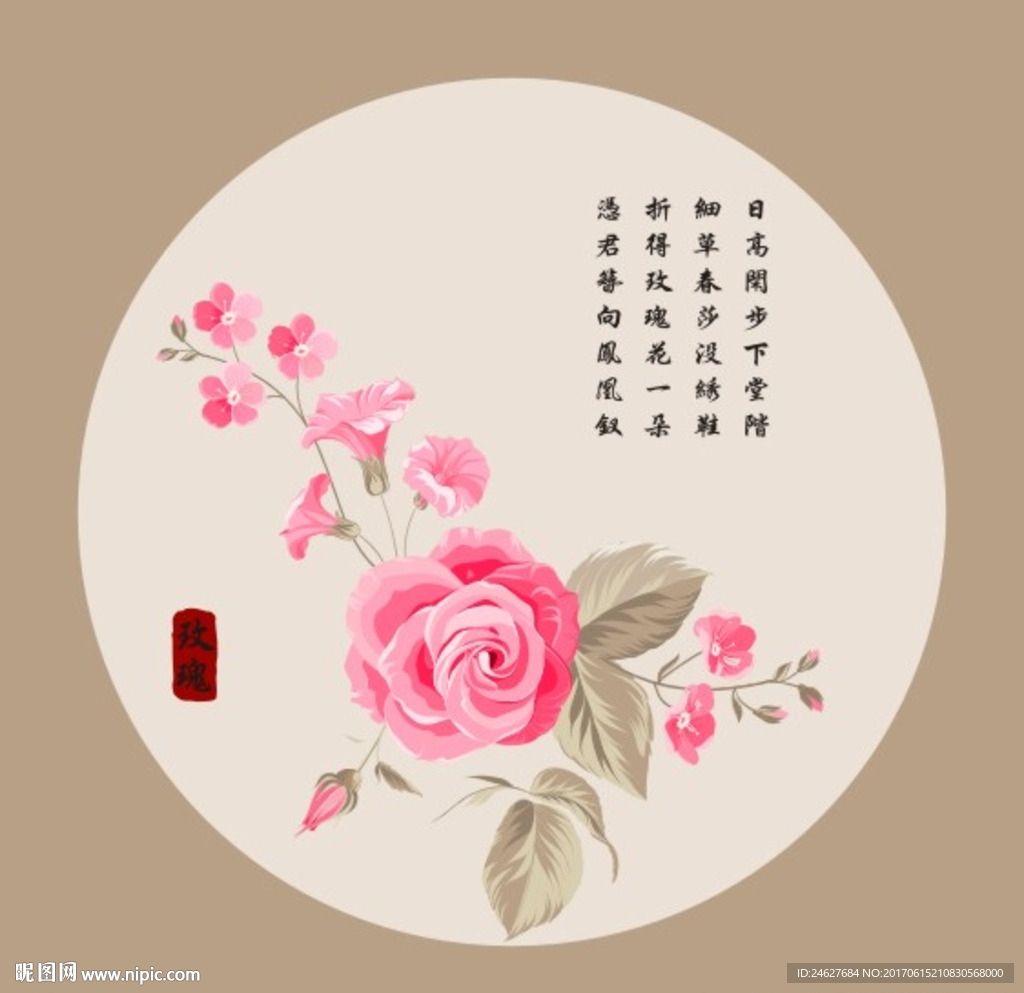花卉玫瑰无框画