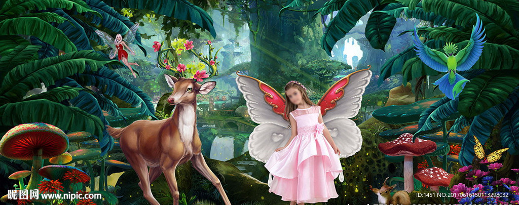 宽屏童话梦境儿童写真模板