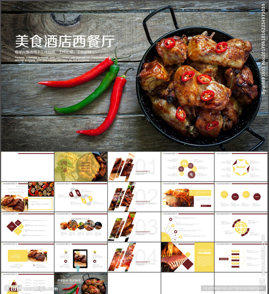 西餐酒店介绍PPT模板