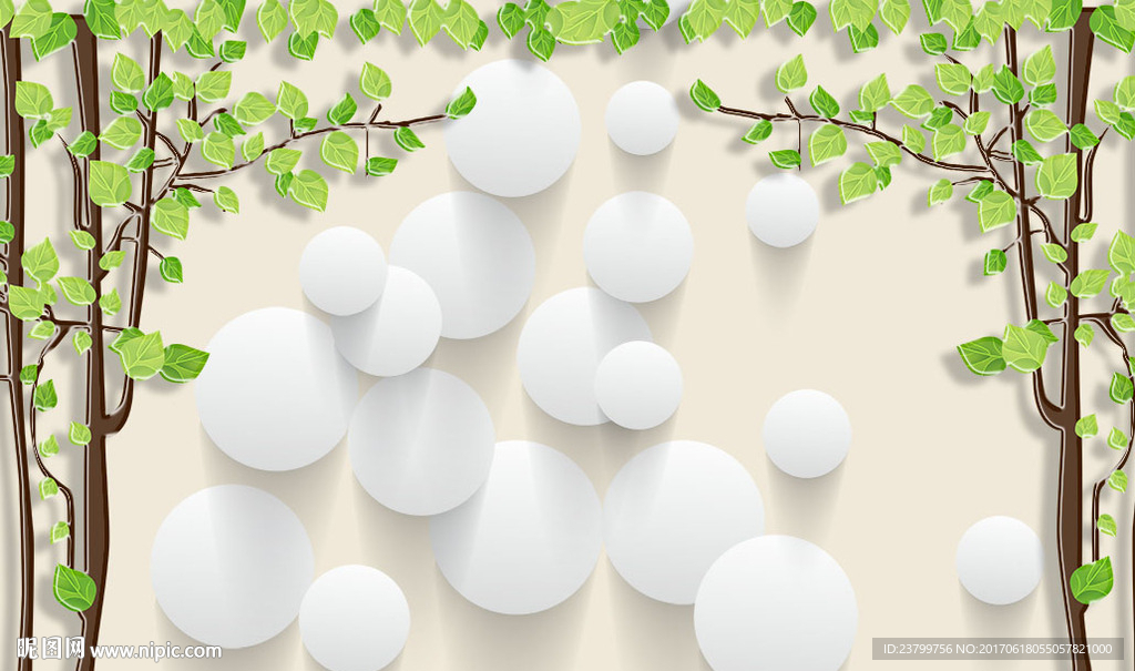 简约唯美艺术圆圈背景墙装饰画