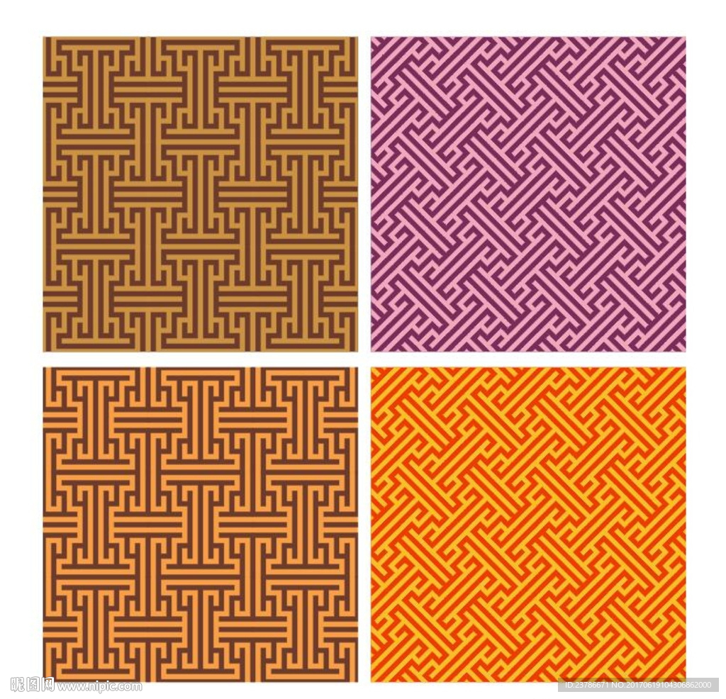 中国传统花纹地毯印花图