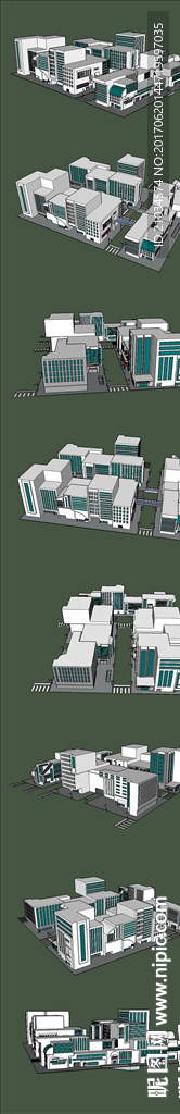 韩式建筑体大楼SU模型设计