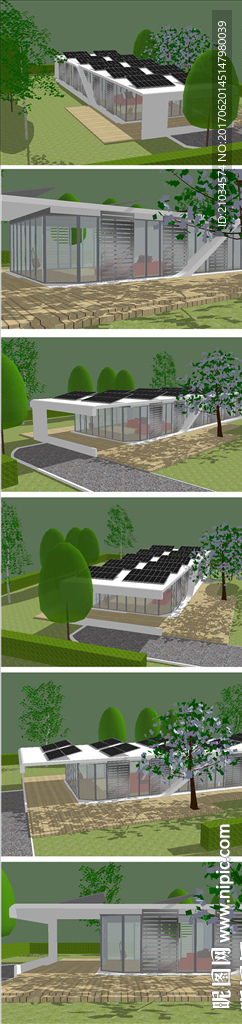 透明玻璃阳光房SU模型