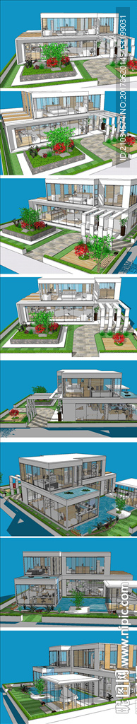 阳光房别墅房屋SU模型