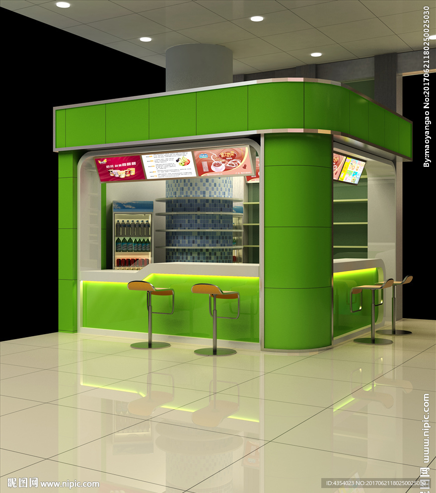 果汁冷饮店3d效果图