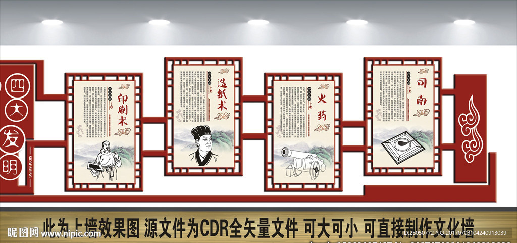 四大发明文化墙