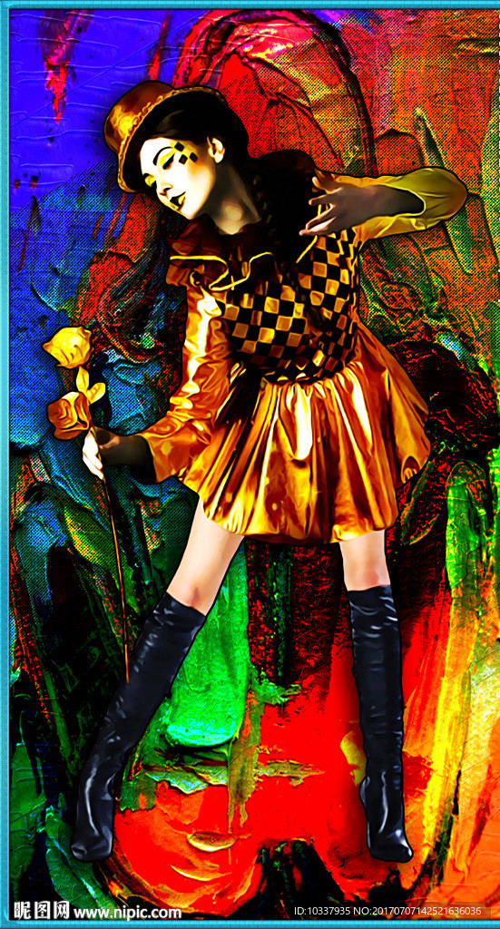 杂耍小丑装饰画